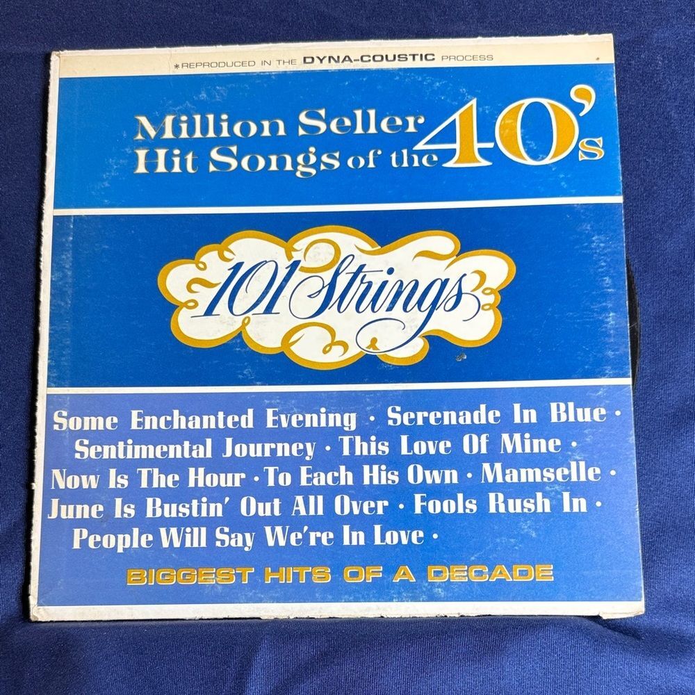 Million Seller Hit Songs of the 40's Vinyl Record - Blue